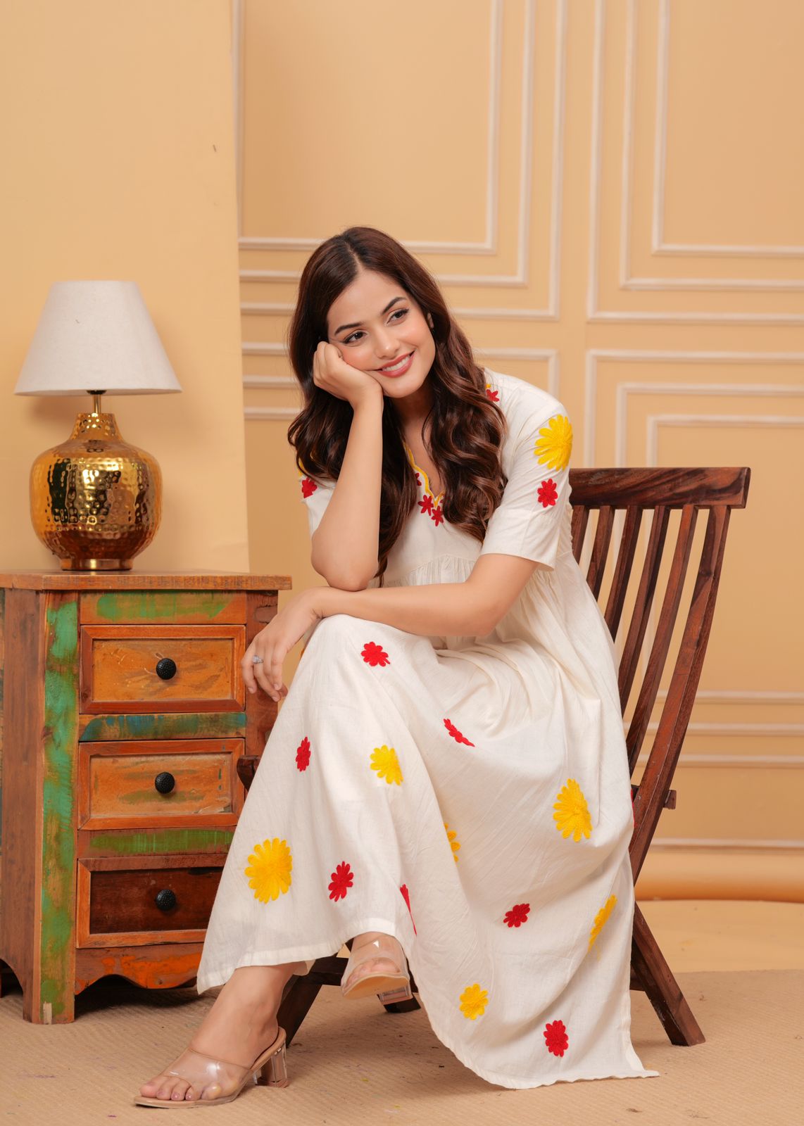 White Effortless Elegance Soft Cotton Kurti For Women