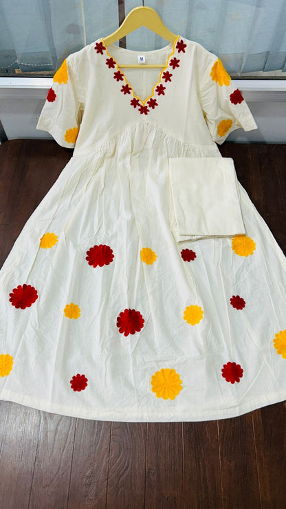 White Effortless Elegance Soft Cotton Kurti For Women