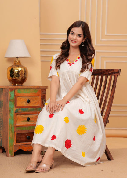 White Effortless Elegance Soft Cotton Kurti For Women