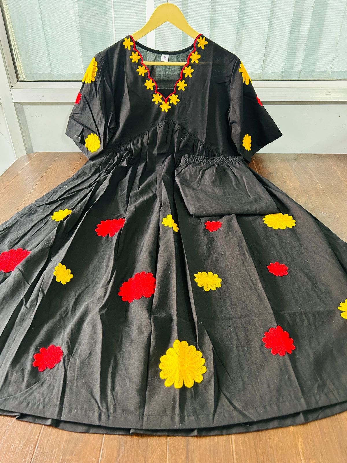 Black Effortless Elegance Soft Cotton Kurti With Subtle Embroidery For Women